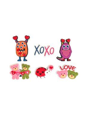 LOVE BUG SHOE CHARM COLLECTION (Pack of 6) Fits Both Shoelaces and Clogs